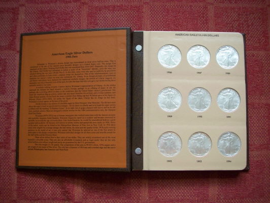 A complete collection of Silver Eagles in a Dansco album from www.lainson.eu