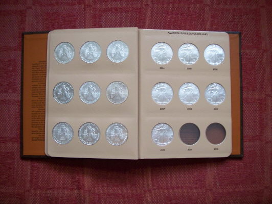 A complete collection of Silver Eagles in a Dansco album from www.lainson.eu