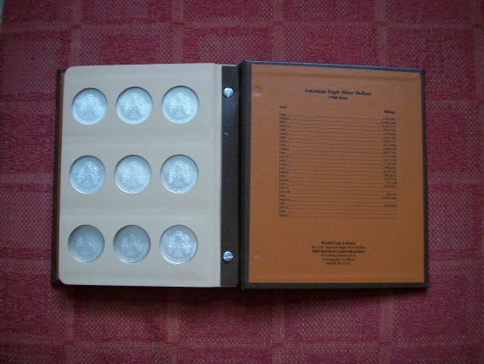 A complete collection of Silver Eagles in a Dansco album from www.lainson.eu