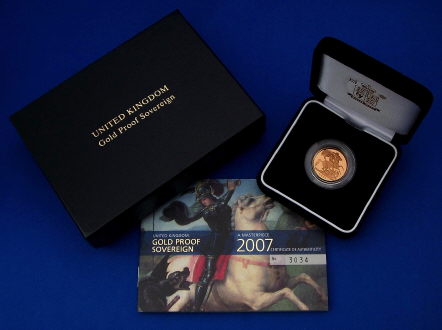 A full Sovereign in proof version with box and CoA from lainson.eu