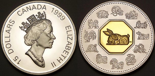 Here is a Canadian lunar rabbit with gold from www.lainson.eu