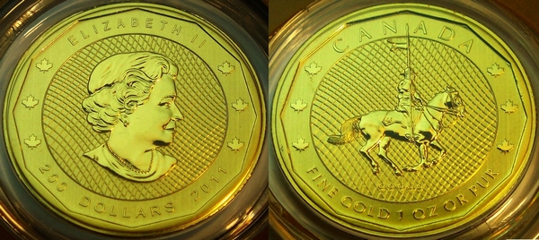 Canadian Mountie 1 oz coin in .99999 gold from www.lainson.eu