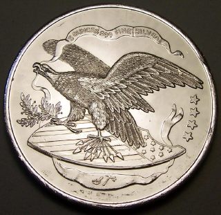 Ingot image of reverse of a 5 ounces solid .999 silver USA TranSouth round 1992